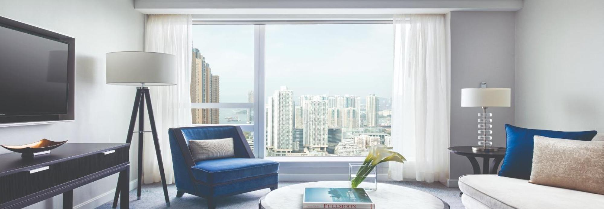 Cordis, Hong Kong Hotel Kültér fotó View from the living room